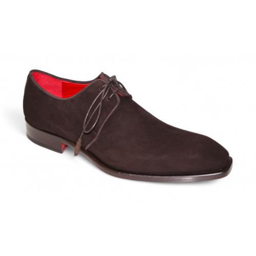 Emilio Franco "Gabriele" Chocolate Genuine Italian Suede Leather Lace-Up Dress Shoes.